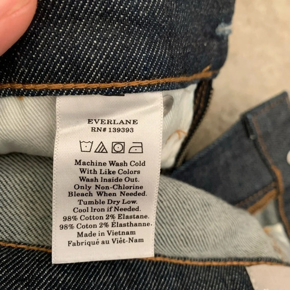 Everlane The Mid-rise Skinny denim Jeans Ankle crop size 25 in Dark Indigo - Picture 7 of 16